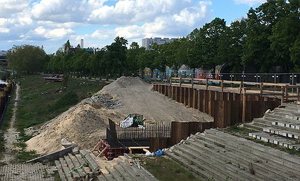 Baustelle Golda-Meir-Steig West April 2020